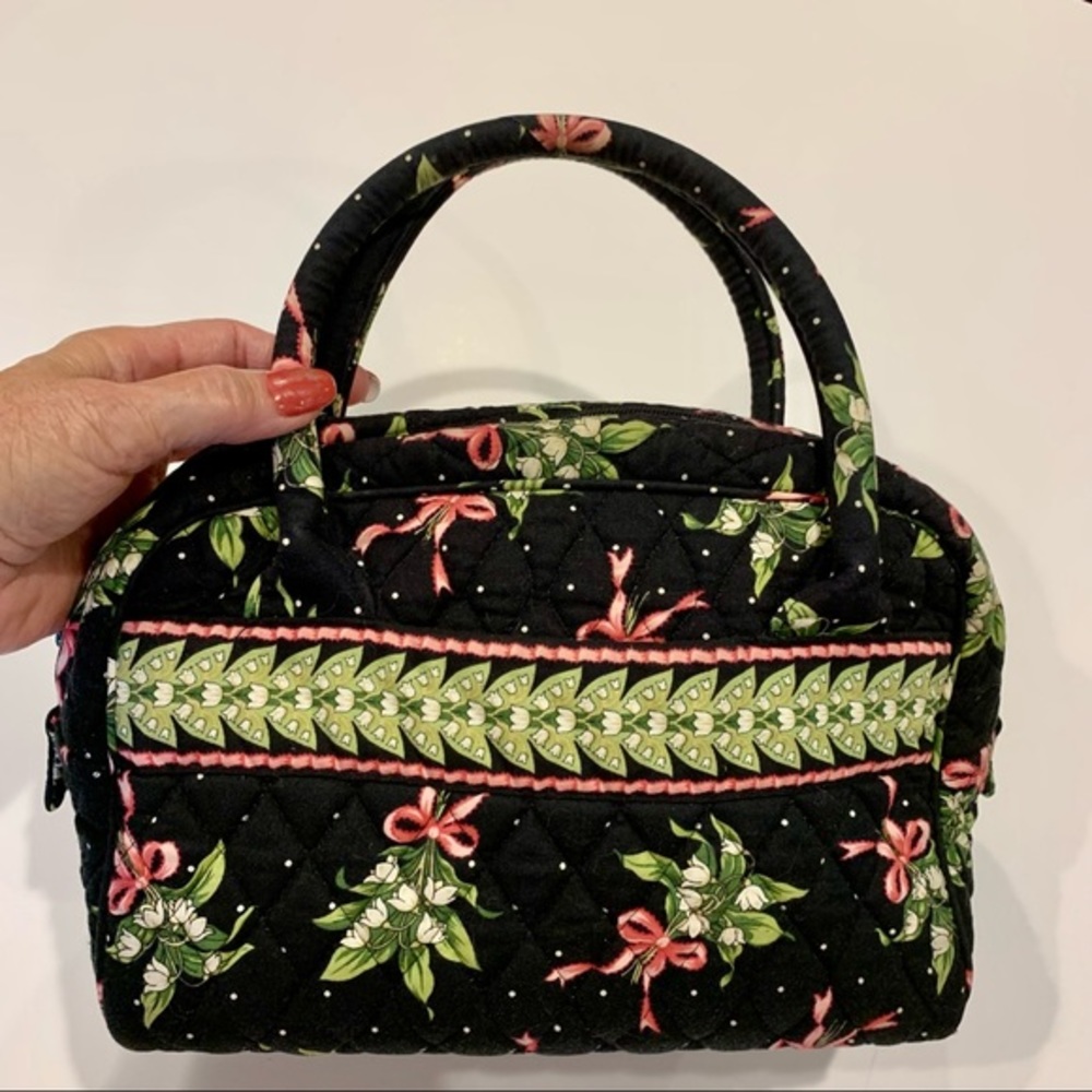 Vera Bradley Black Green Pink Small Purse Or‎ Cosmetic Bag
